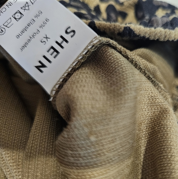 SHEIN Animal Print Trousers in Tan and Black - Picture 3 of 3